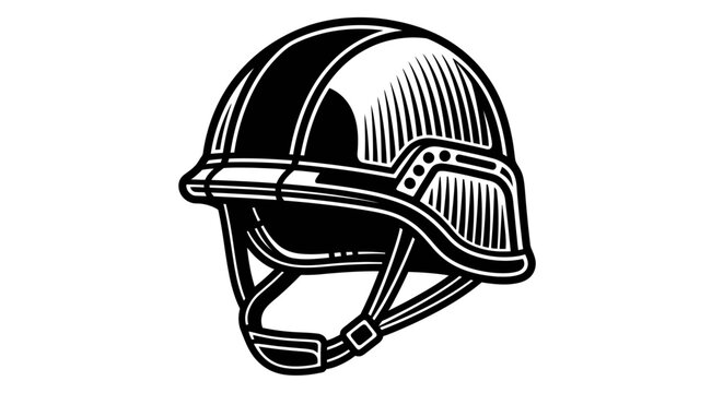 Black and white motorcycle safety helmet.