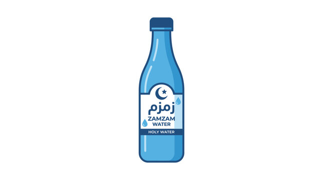 Zamzam Water Bottle Icon, Holy Water, Islamic Symbol, Clean Refreshment