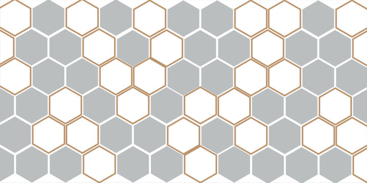 Beehive honey sign with hexagon grid cell isolated on white background. vector