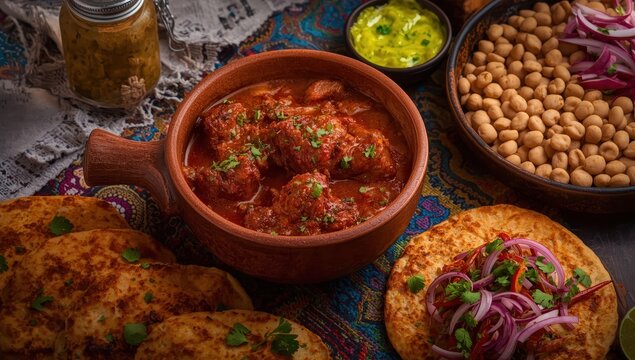 Yucatan pork stew marinated with achiote, served with beans and red onion topped with habanero.