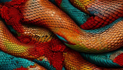 Obraz premium seamless snake skin pattern exotic african animal texture