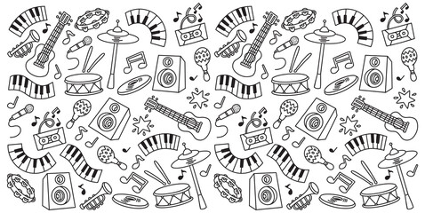 Hand drawn music festival element doodle vector illustration © Ezzy