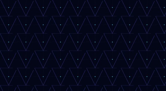 Abstract geometric motion animation background, with pulsing neon, triangle grid