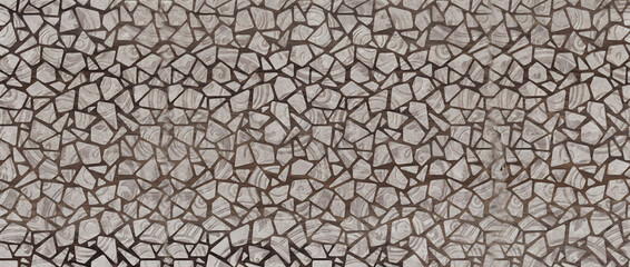 Naklejka premium Pattern seamless mosaic floor texture features grey stone tile shards arranged in an abstract design