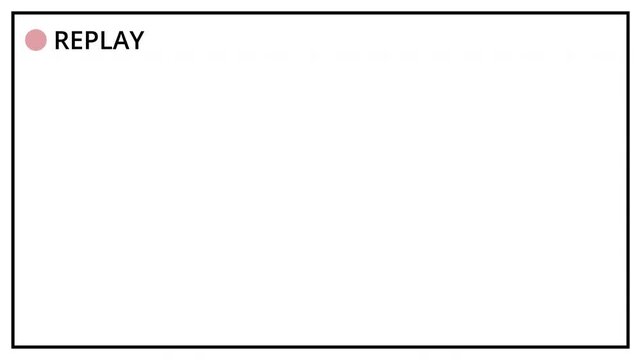 Replay text button animation with alpha channel, Replay icon video for Live Streamers, Action replay sign icon loop animation with transparent background in 4k.