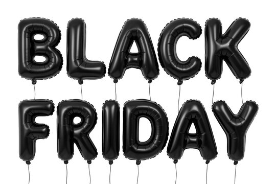 Black Friday sale sign made of foil balloon letters