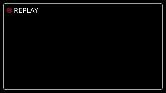 Replay text button animation with alpha channel, Replay icon video for Live Streamers, Action replay sign icon loop animation with transparent background in 4k.