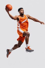 Naklejka premium Dynamic basketball player in action.