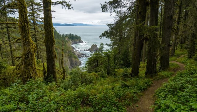 Olympic National Park, WA. Pacific shoreline, dense woods, Seattle region. Horein Woods.