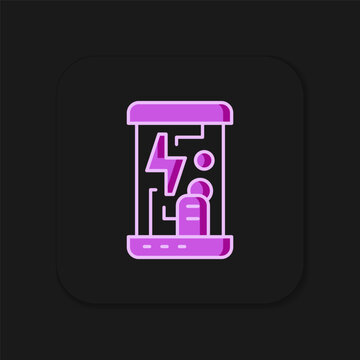 Filled outline Futuristic cryogenic capsules or containers icon isolated on black background. Cryonic technology for humans or cryogenic chamber. Flat filled outline style with shadow. Vector