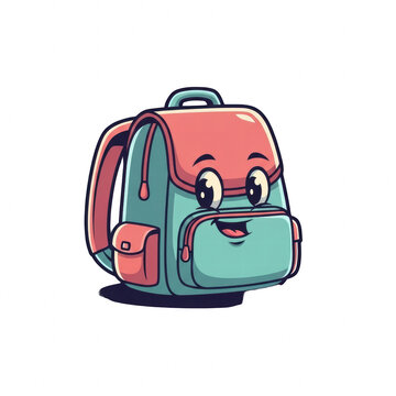 Cute cartoon character backpack with a happy smiling face