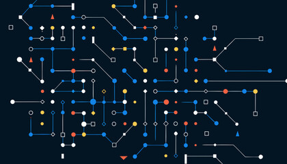 Fototapeta premium Abstract Digital Network Pattern with Nodes and Lines