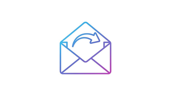 Gradient Email Forwarding Icon Representing Digital Communication and Electronic Message Delivery