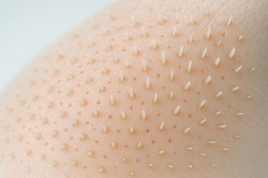 Skin pores close texture macro whiteheads appearing after pore strip treatment on human skin surface skincare detail dermatology focus