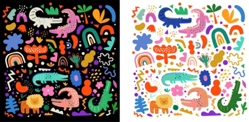 Baby print with cute Crocodiles. Super cute character design with little crocodiles © moleskostudio