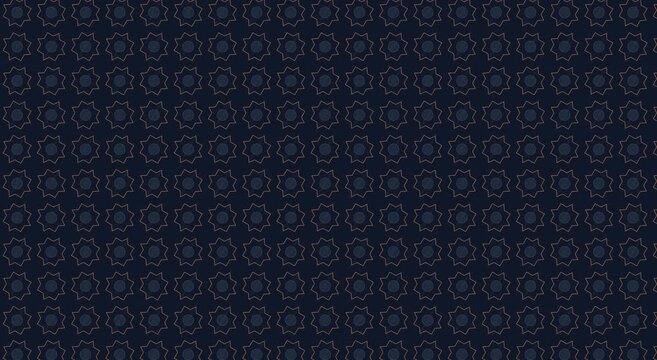 Geometric star pattern motion animation background, in dark navy, and bronze