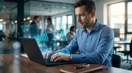 Fototapeta premium Business analytics displaying charts, metrics, and KPIs for enterprise data management.