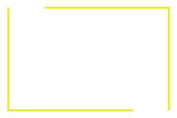 Obraz premium Minimalist Solid Lime Yellow Asymmetrical Rectangular L Shape Border Frame Isolated on Transparent Background