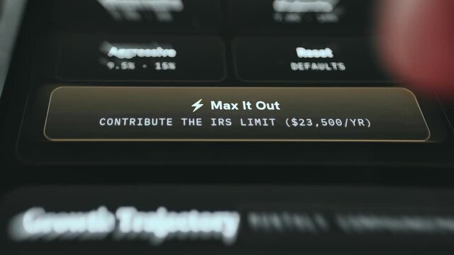 User selecting option labeled Contribute the IRS limit