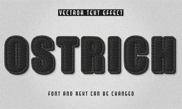 Ostrich Leather Text Effect &ndash; Fully Editable Vector