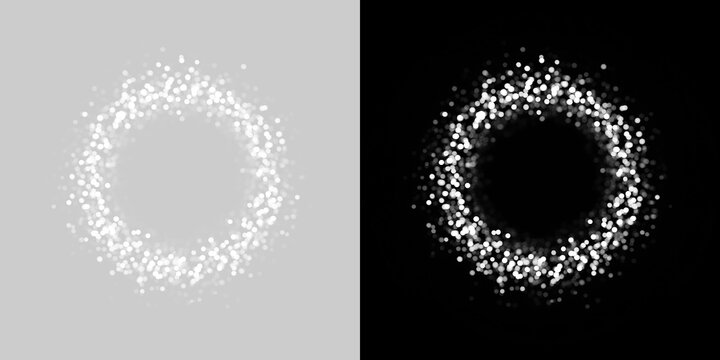 Particle halo circle with bokeh effect as sparkling particle effect overlay png
