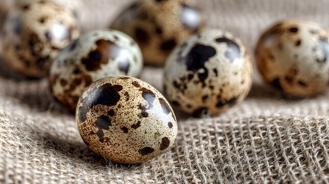 quail eggs on wooden background