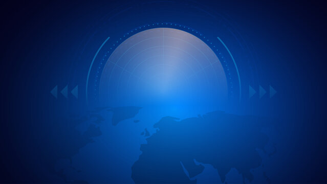 Futuristic global network radar with digital world globe grid mesh