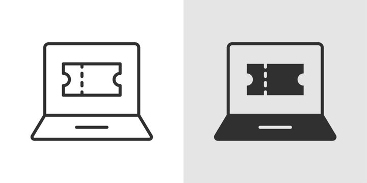 Online Ticket Icon represents digital reservations, electronic bookings, and travel ticket management.