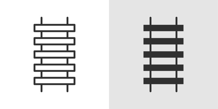 Railroad Track Icon represents railway infrastructure, train transportation, transit routes, and travel connectivity.