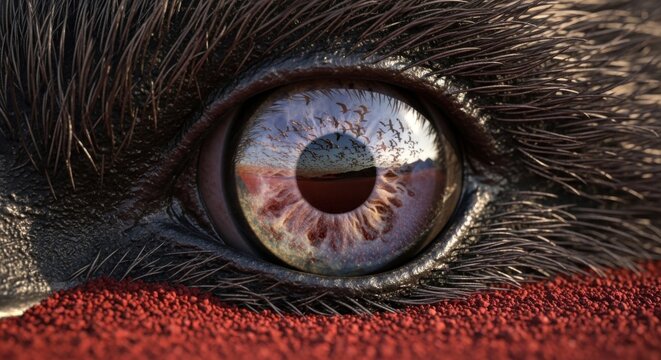 Close-up, eye of a wolf, animal eye, wildlife illustration, fur texture