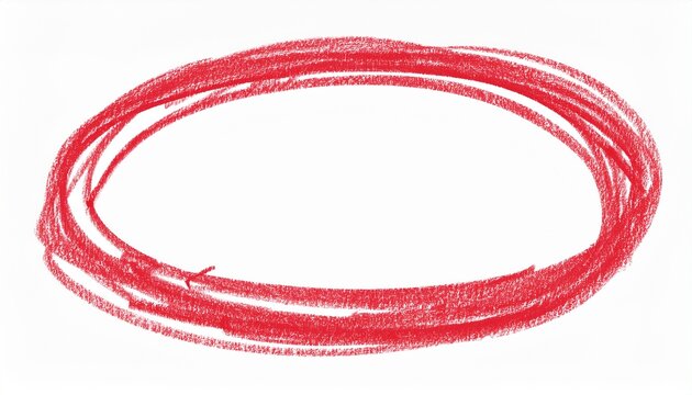 circle highlight chalk oval hand drawn line circles and ovals by pencil crayon pen marker brush chalk rough round underline sketch outline doodle text box handwriting in red color