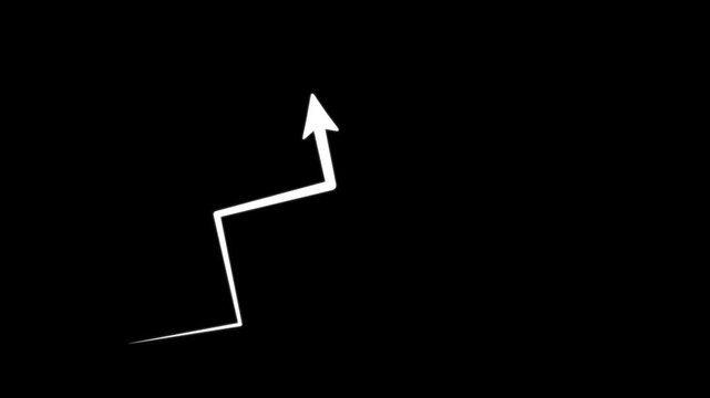 rising arrow animation, success concept. Profit growing icon animation. rising arrow isolated on transparent background.