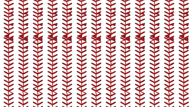 Baseball stitches seamless pattern vector red softball laces vertical lines background texture for sports print fabric design wallpaper