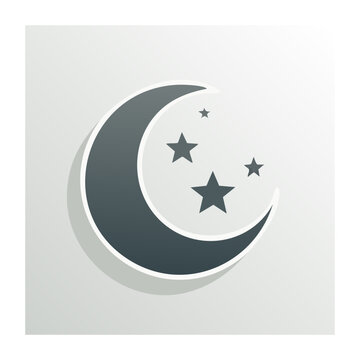 Crescent Moon and Stars Icon