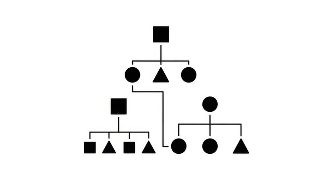 Family tree, genealogy chart, family diagram, ancestry illustration