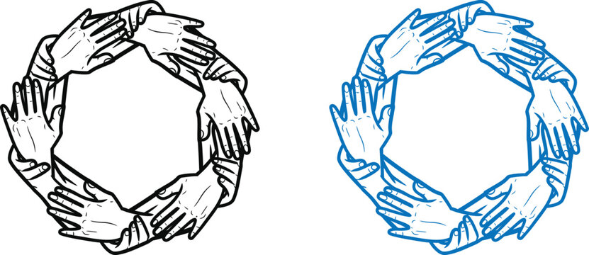 hands forming a circle for unity and friendship
