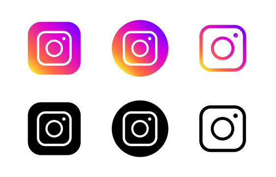 Instagram logos in different shapes and styles.