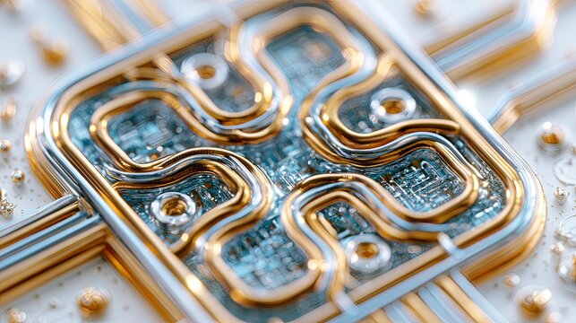 Advanced Microchip Circuit Architecture with Precision Electronic Pathways and Futuristic Semiconductor Design, Advanced Microchip Circuit Architecture for Artificial Intelligence Processing