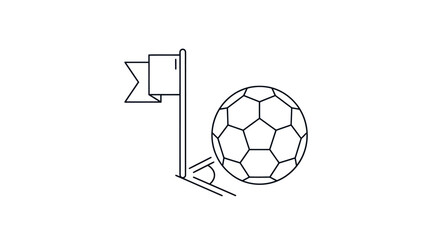 Soccer Ball and Corner Flag Vector Illustration © Mardiyo