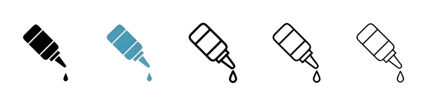 eye drop vector thin line icon set. eye dropper bottle vector symbol for web ui designs. Thin line customizable illustration. Contour symbol. Vector isolated outline drawing. Editable stroke