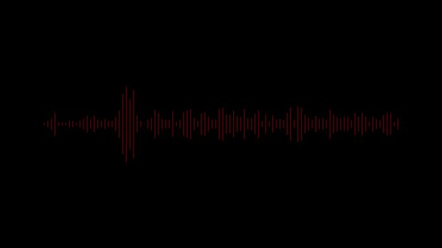 White sound frequency wave animation on deep black background, showing clean spectrum visualization. Perfect for music equalizer, audio analyzer graphics, and modern voice waveform display