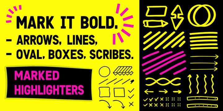 Marker style scribbles and shapes a bold vector illustration