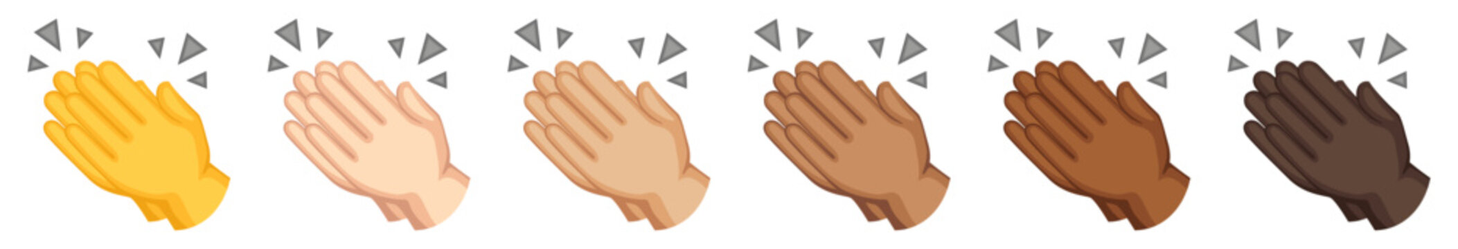 Clapping hands, hand sign emoji, hand gesture symbol, vector icon illustration, isolated on transparent background. 