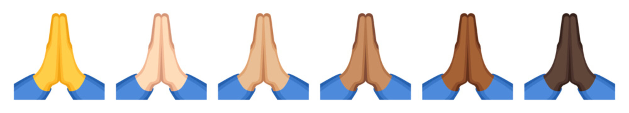 Folded hands, hand sign emoji, hand gesture symbol, vector icon illustration, isolated on transparent background. 