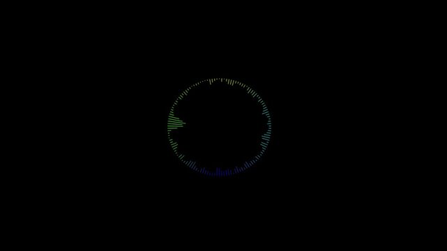 Minimalist circle ring sound wave animation on a white background, Audio wave animated