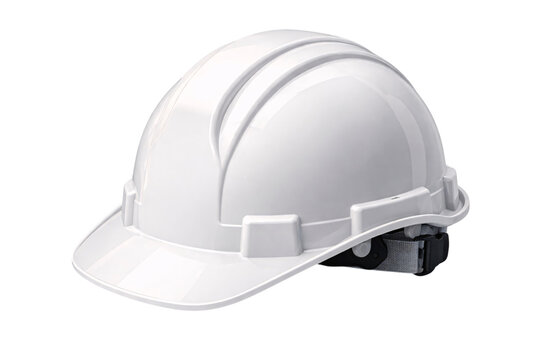 White hard hat construction safety helmet isolated on png transparent