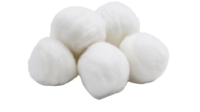 Group of fluffy white cotton balls