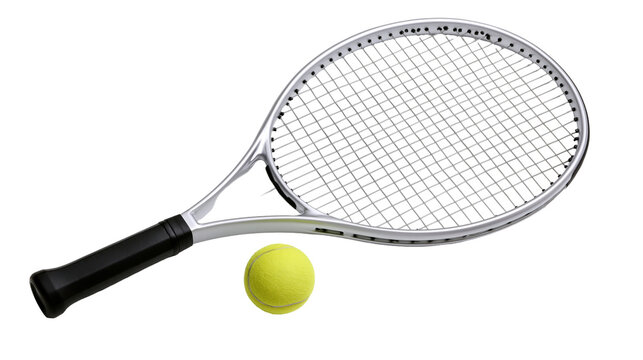 Tennis racket and ball sports equipment, close-up