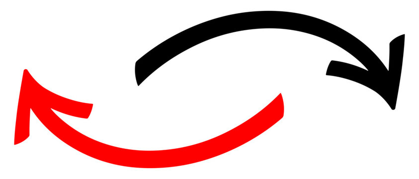 Long curved hand drawn arrow vector illustration. arrow icon pointing down right direction. PNG. Editable stroke.