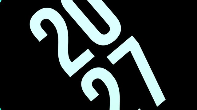 2027 concept text, number on a turquoise ball design. Planning, goal, calendar year, abstract,animation. 3D render.